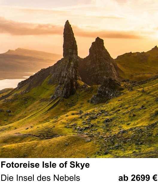 Atmosphärischer Fotoworkshop für Aufnahmen zu Fotoreise Isle of Skye: Die Insel des Nebels