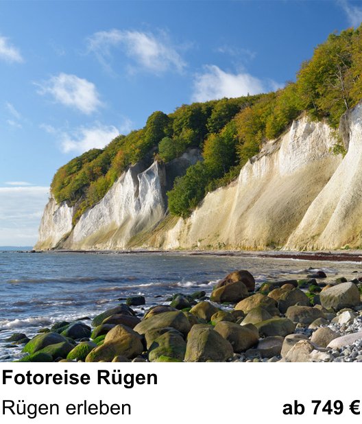 Atmosphärischer Fotoworkshop für Aufnahmen zu Fotoreise Rügen: Rügen erleben