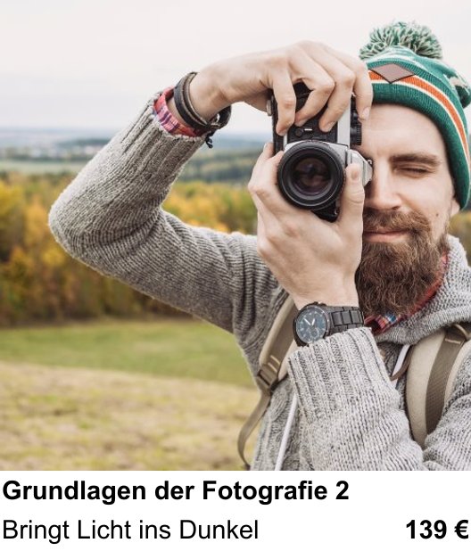 Fotokurs für Zweiter Teil der Fotografie-Grundlagen in Krefeld – Bringt Licht ins Dunkel