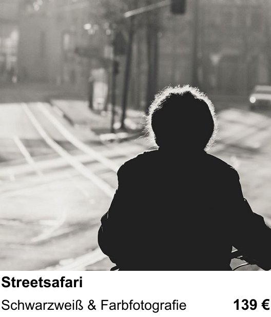 Fotokurs für Streetsafari in Krefeld – Schwarzweiß & Farbfotografie