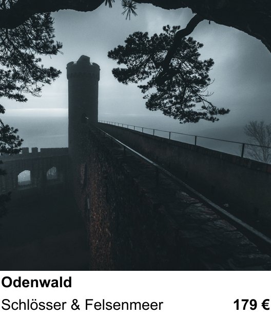 Atmosphärischer Fotoworkshop für Aufnahmen zu Odenwald: Schlösser & Felsenmeer