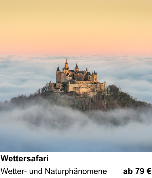 Atmosphärischer Fotoworkshop für Aufnahmen zu Wettersafari: Wetter- und Naturphänomene